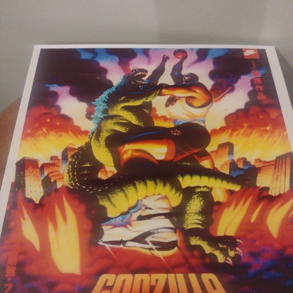 CHARLES BARKLEY😤VS GODZILLA🔥OLD SCHOOL WALL ART 8.5x11 PREMIUM GLOSSY POSTER! - Picture 3 of 7